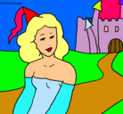 Dibujo Princesa y castillo pintado por naty