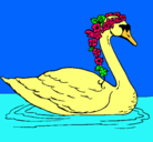 Dibujo Cisne con flores pintado por thiago