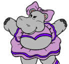 Dibujo Hipopótama con lazo pintado por barbi45
