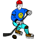 Dibujo Jugador de hockey sobre hielo pintado por nelly