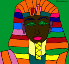 Dibujo Tutankamon pintado por faraon