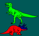 Dibujo Triceratops y tiranosaurios rex pintado por karllutzehrenaus