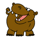 Dibujo Hipopótamo pintado por G