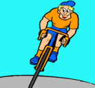 Dibujo Ciclista con gorra pintado por damarys
