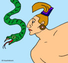 Dibujo Serpiente y guerrero pintado por alvaro