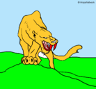 Dibujo Tigre con afilados colmillos pintado por athony