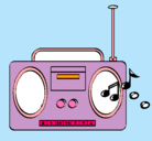 Dibujo Radio cassette 2 pintado por karla