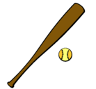 Dibujo Bate y bola de béisbol pintado por sebastian