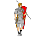 Dibujo Soldado romano pintado por ash