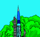 Dibujo Lanzamiento cohete pintado por yara