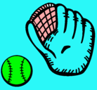Dibujo Guante y bola de béisbol pintado por AIDAHAIR