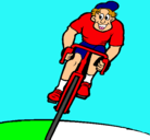 Dibujo Ciclista con gorra pintado por cata