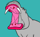 Dibujo Hipopótamo con la boca abierta pintado por lucrecia