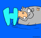 Dibujo Hipopótamo pintado por ALBA