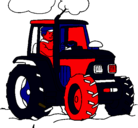 Dibujo Tractor en funcionamiento pintado por 0123456789