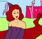 Dibujo Princesa y castillo pintado por melinaailensalto112720