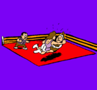 Dibujo Lucha en el ring pintado por manuela