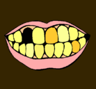 Dibujo Boca y dientes pintado por lokithaa