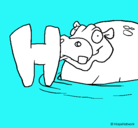 Dibujo Hipopótamo pintado por JOSELUIS