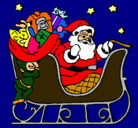Dibujo Papa Noel en su trineo pintado por Nan