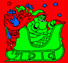 Dibujo Papa Noel en su trineo pintado por yudryeuf
