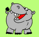 Dibujo Hipopótamo pintado por marc