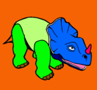 Dibujo Triceratops II pintado por poo