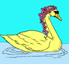 Dibujo Cisne con flores pintado por antonela