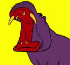 Dibujo Hipopótamo con la boca abierta pintado por alexaymichael