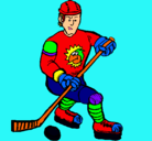 Dibujo Jugador de hockey sobre hielo pintado por david