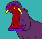 Dibujo Hipopótamo con la boca abierta pintado por juanma