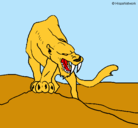Dibujo Tigre con afilados colmillos pintado por claudiadiazbueno