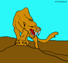 Dibujo Tigre con afilados colmillos pintado por paolaximena