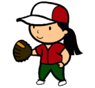 Dibujo Jugadora de béisbol pintado por J