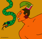 Dibujo Serpiente y guerrero pintado por snupishunko