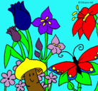 Dibujo Fauna y flora pintado por dana