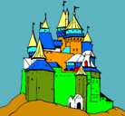 Dibujo Castillo medieval pintado por yerickalonsotolentino