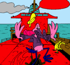 Dibujo Cigüeña en un barco pintado por sarahi