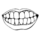 Dibujo Boca y dientes pintado por maribel