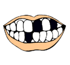 Dibujo Boca y dientes pintado por ivan