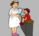Dibujo Enfermera y niño pintado por Queralt