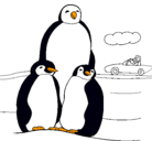 Dibujo Familia pingüino pintado por pinguinos