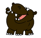 Dibujo Hipopótamo pintado por G
