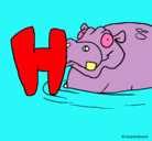 Dibujo Hipopótamo pintado por ivonnemilen