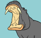 Dibujo Hipopótamo con la boca abierta pintado por snupy