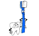 Dibujo Muela y cepillo de dientes pintado por LOLOLO