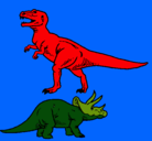 Dibujo Triceratops y tiranosaurios rex pintado por ivsnmorales