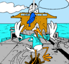 Dibujo Cigüeña en un barco pintado por demi