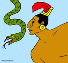 Dibujo Serpiente y guerrero pintado por Adriana