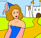 Dibujo Princesa y castillo pintado por AnaPaula